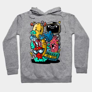 Cute  Monsters group ,Set of funny cute monsters Hoodie